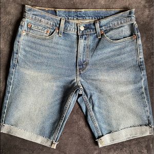 light wash denim shorts